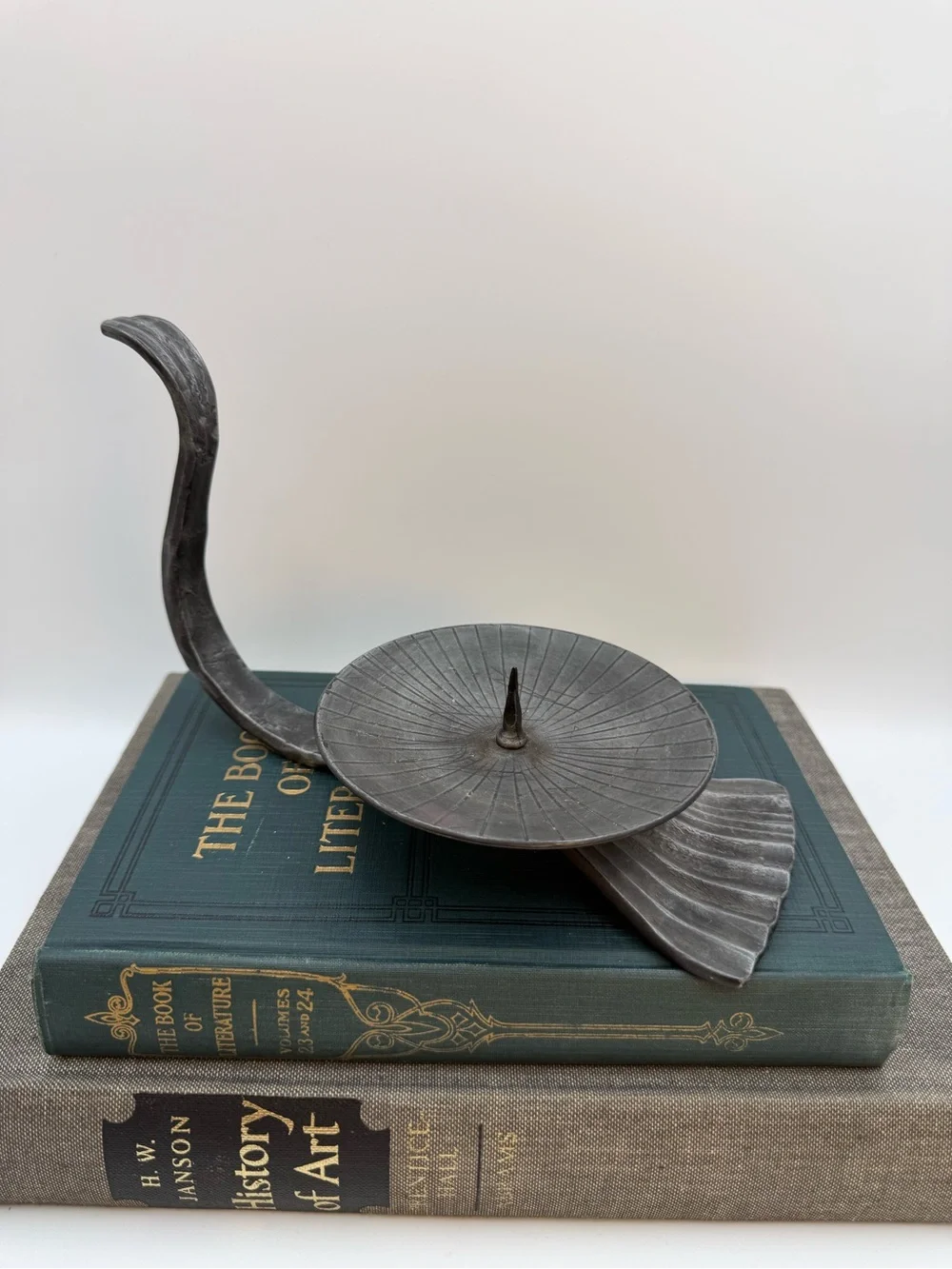 Vintage Mid Century Modern Brutalist Metal Candle Holder Austria